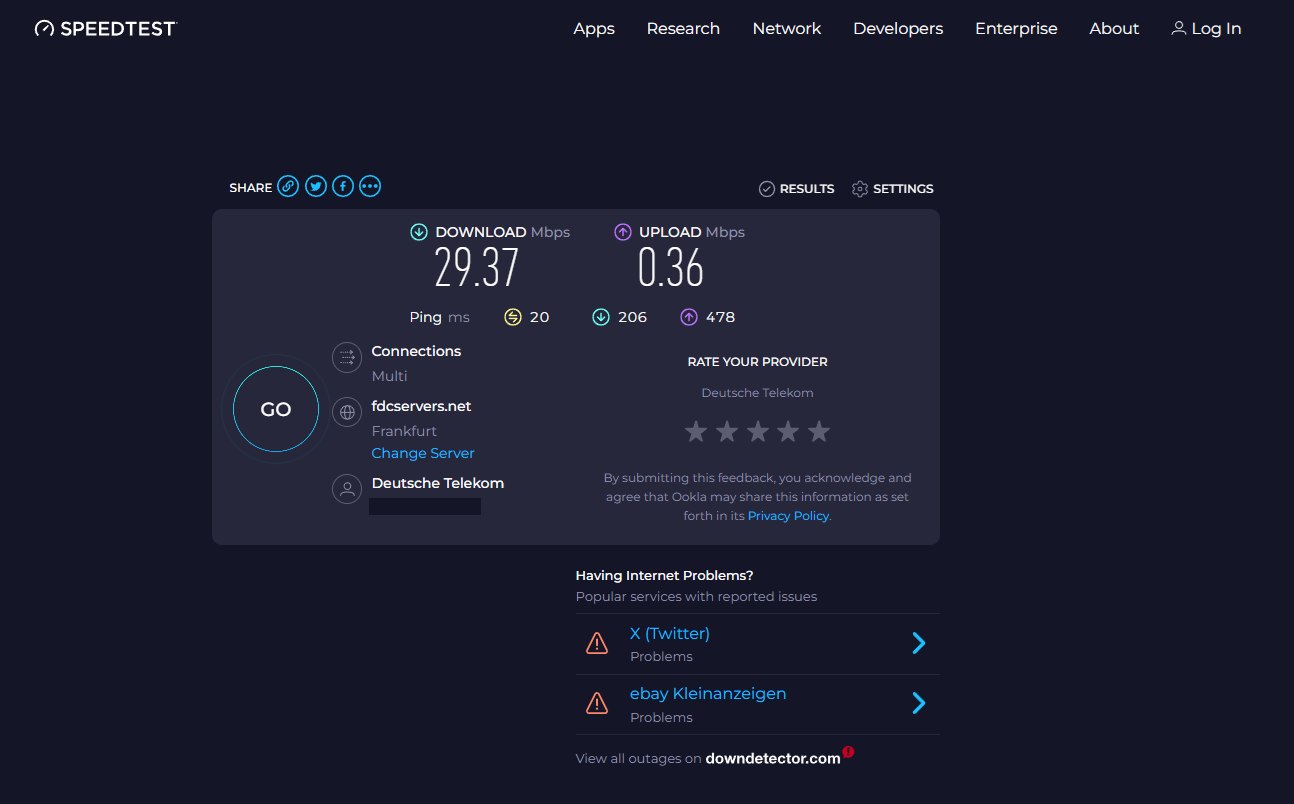 Uploadspeed sehr langsam aber Downloadspeed normal? (LAN