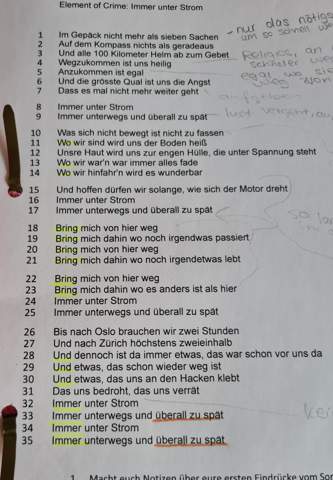  - (Deutsch, Songtext, Analyse)