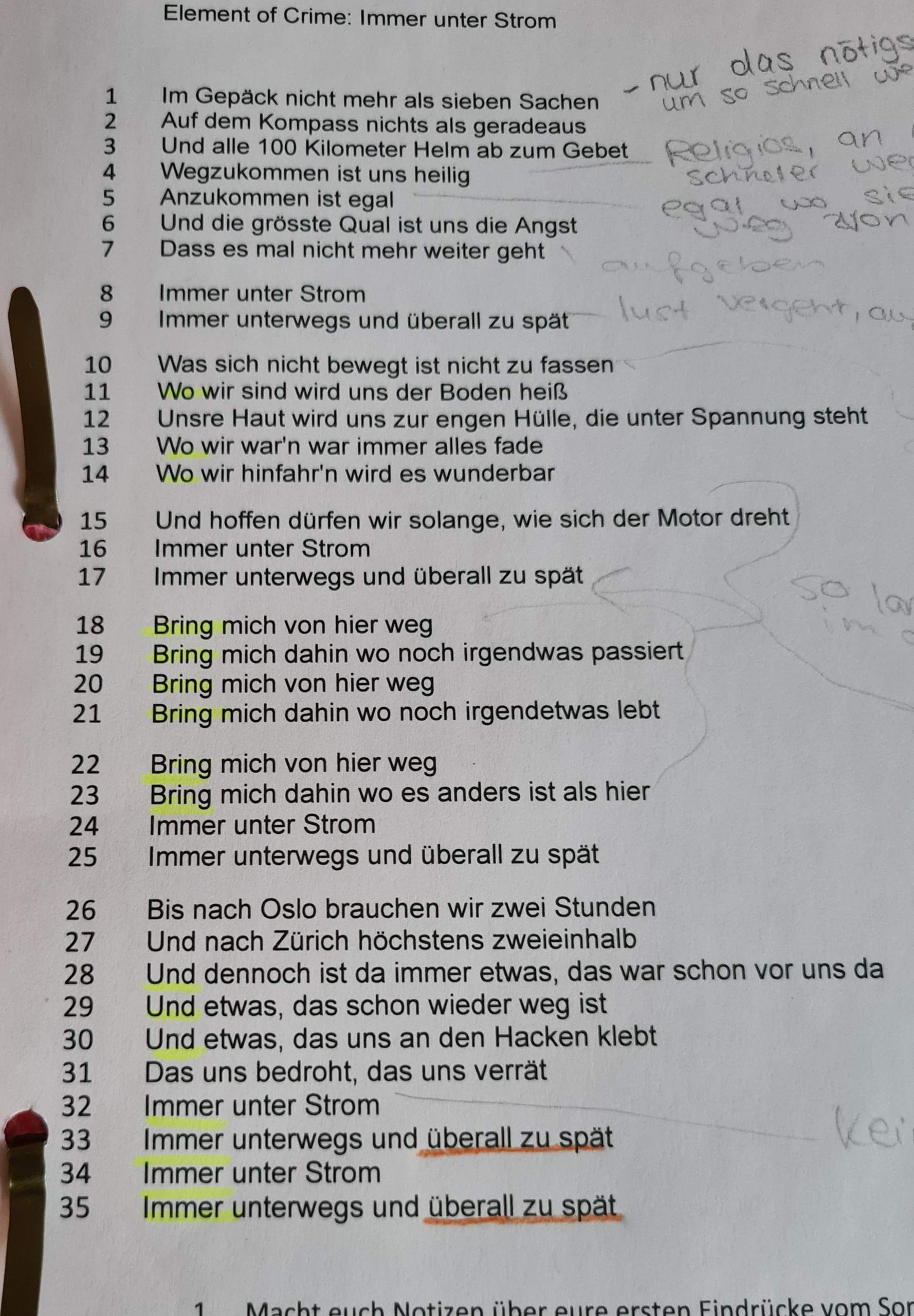 Interpretation? (Deutsch, Songtext, Analyse)