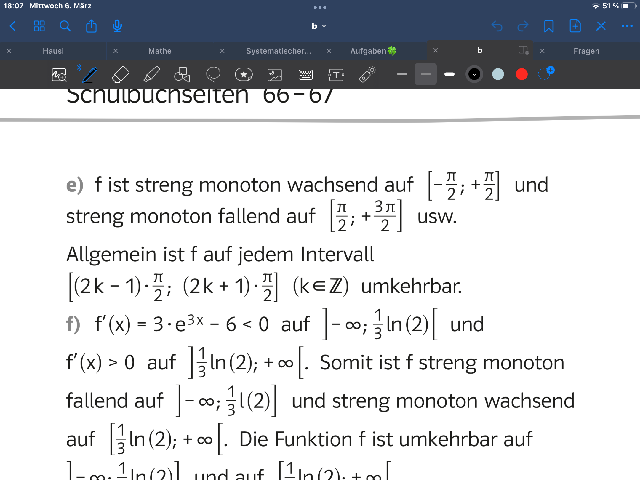 Intervall angeben in dem sin(x) umkehrbar ist? (rechnen, Funktion
