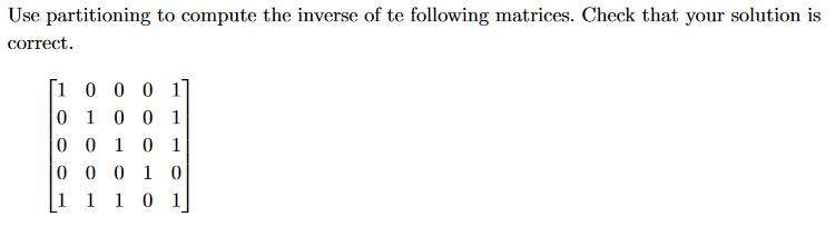 Inverse einer Matrix mittels Partitionierung? (Algebra, lineare Algebra ...