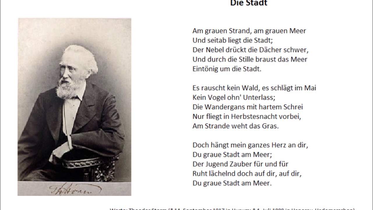 Inversion und Ellipse bei dem Gedicht die Stadt von Theodor Storm