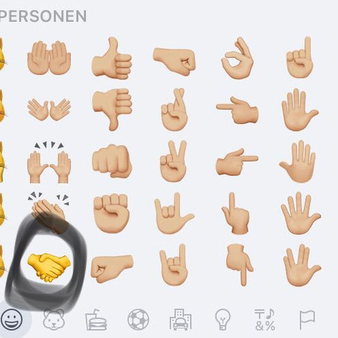 Der Emoji links unten - (Handy, Smartphone, iPhone)