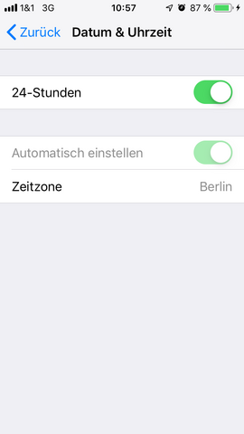 iOS 12 Uhrzeit manuell einstellen?