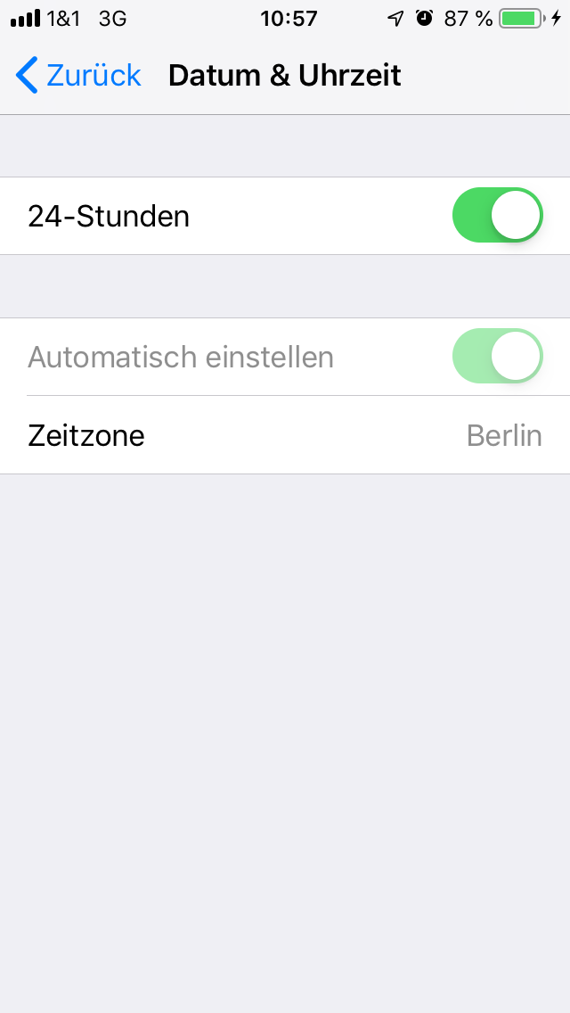 iOS 12 Uhrzeit manuell einstellen? (Technik, Handy, Apple)