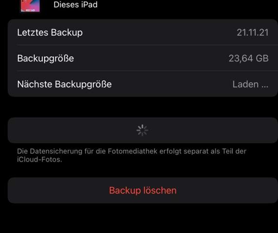 iPad back up löschen?