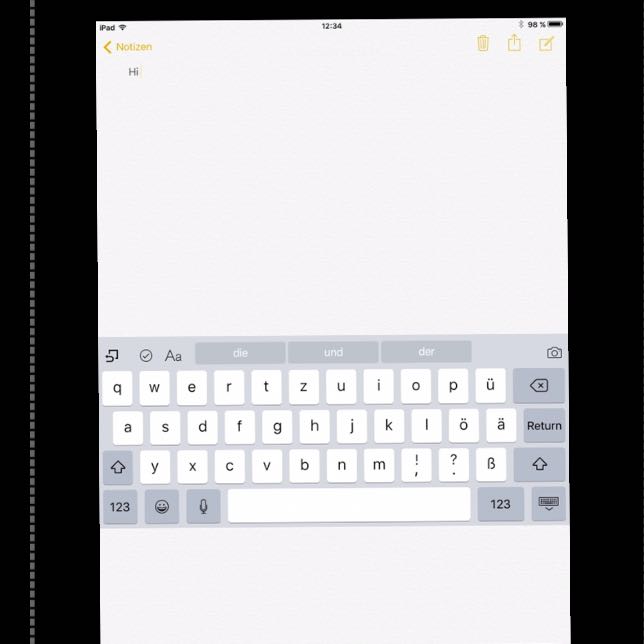 Ipad Tastatur ist nicht mehr unten sondern in der mitte? (iPhone, Apple, iOS) iphone als ipad tastatur