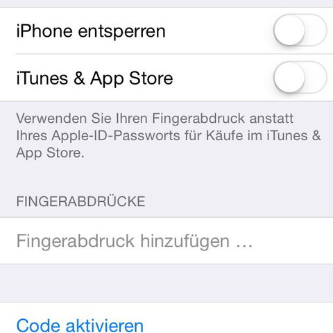 iPhone 5S Homebutton Fingerabdruck Touch ID Konfigurieren ?
