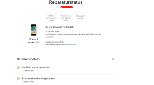 Reperatur Status - (Handy, Smartphone, Apple)