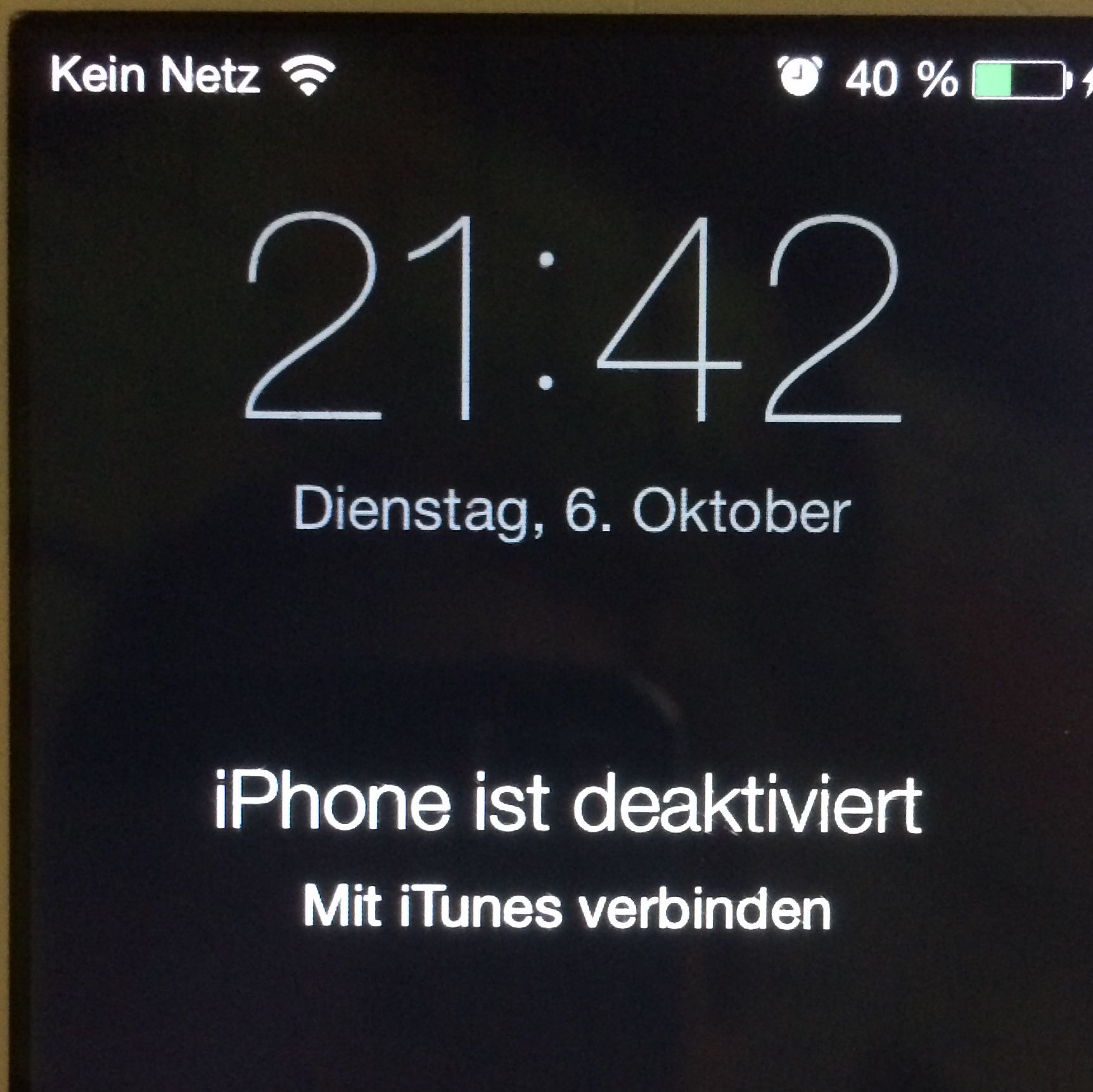 Iphone ist deaktiviert mit itunes verbinden что делать