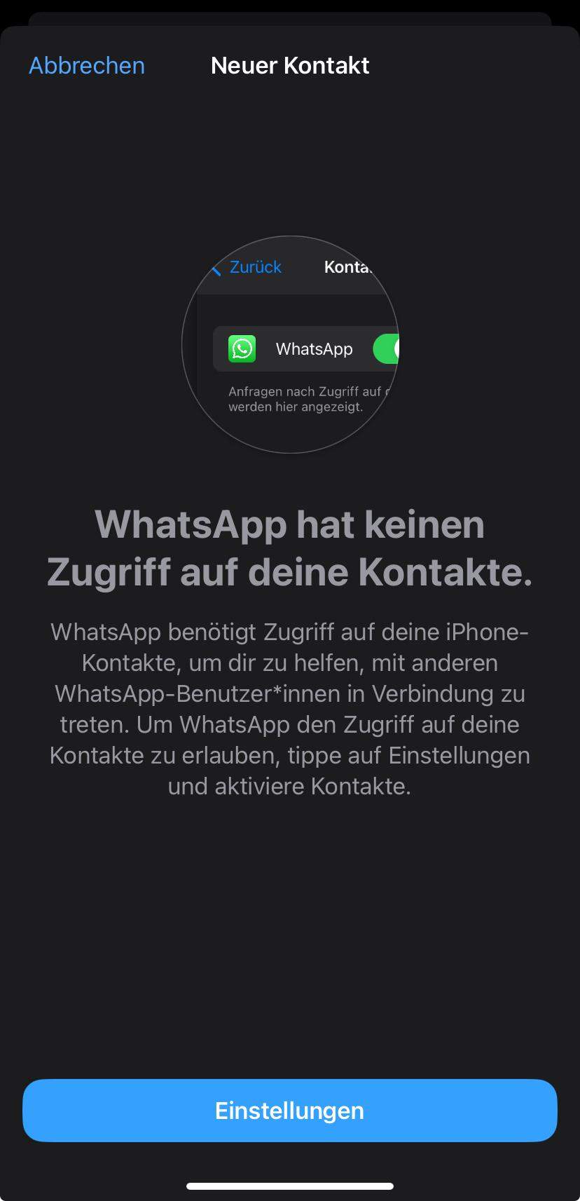 iPhone Kontakte? (Apple, WhatsApp)