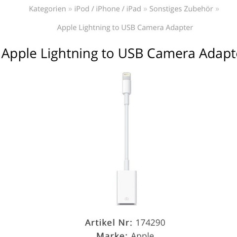 Lightning zu USB... - (iPhone, iPad, Kabel)