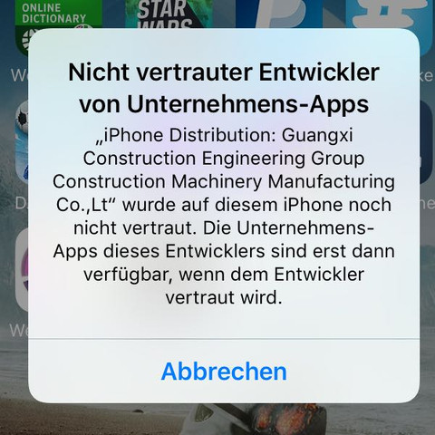 Fehlermeldung - (Handy, iPhone, Apple)