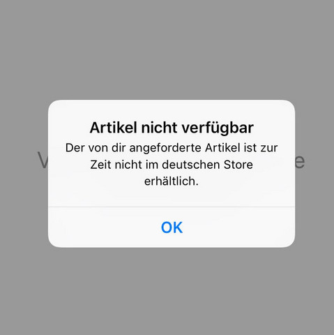 Artikel nicht verfügbar im App Store - (Technik, Handy, Apple)