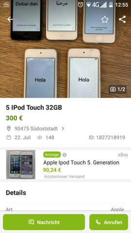 IPod 7 Generation für 35 Euro auf eBaykleineinzeigen ist der Händler seriös?