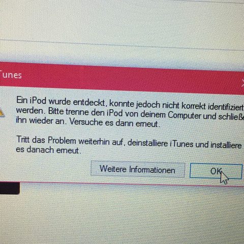 Dies erscheint, wenn ich meinen iPod anschließe - (Computer, Technik, iPhone)