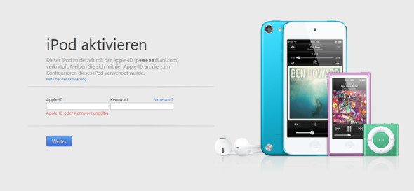 Ipod touch icloud sperre