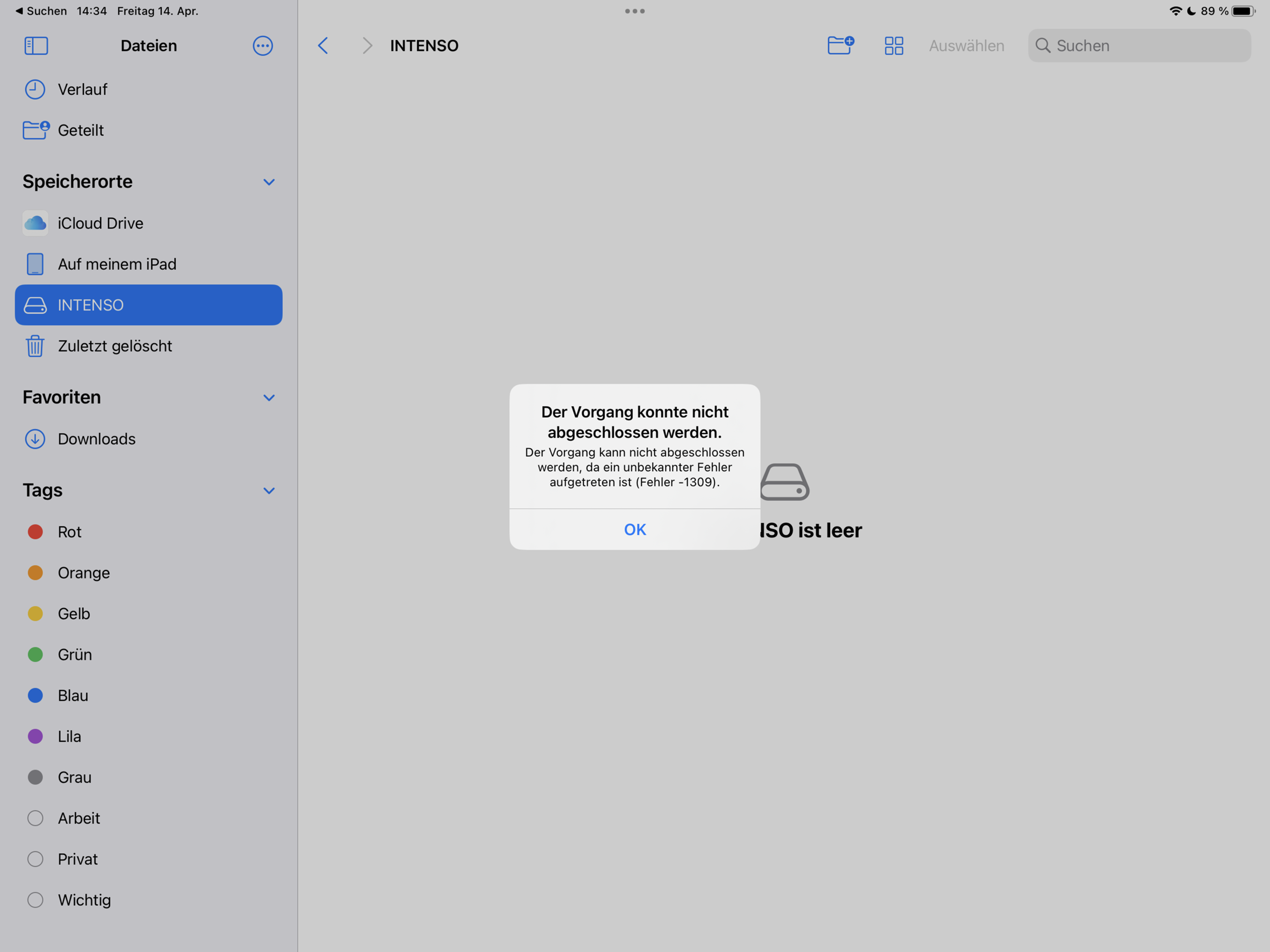 ISO Datei auf USB Stick verschieben auf iPad fehlgeschlagen? (Apple)