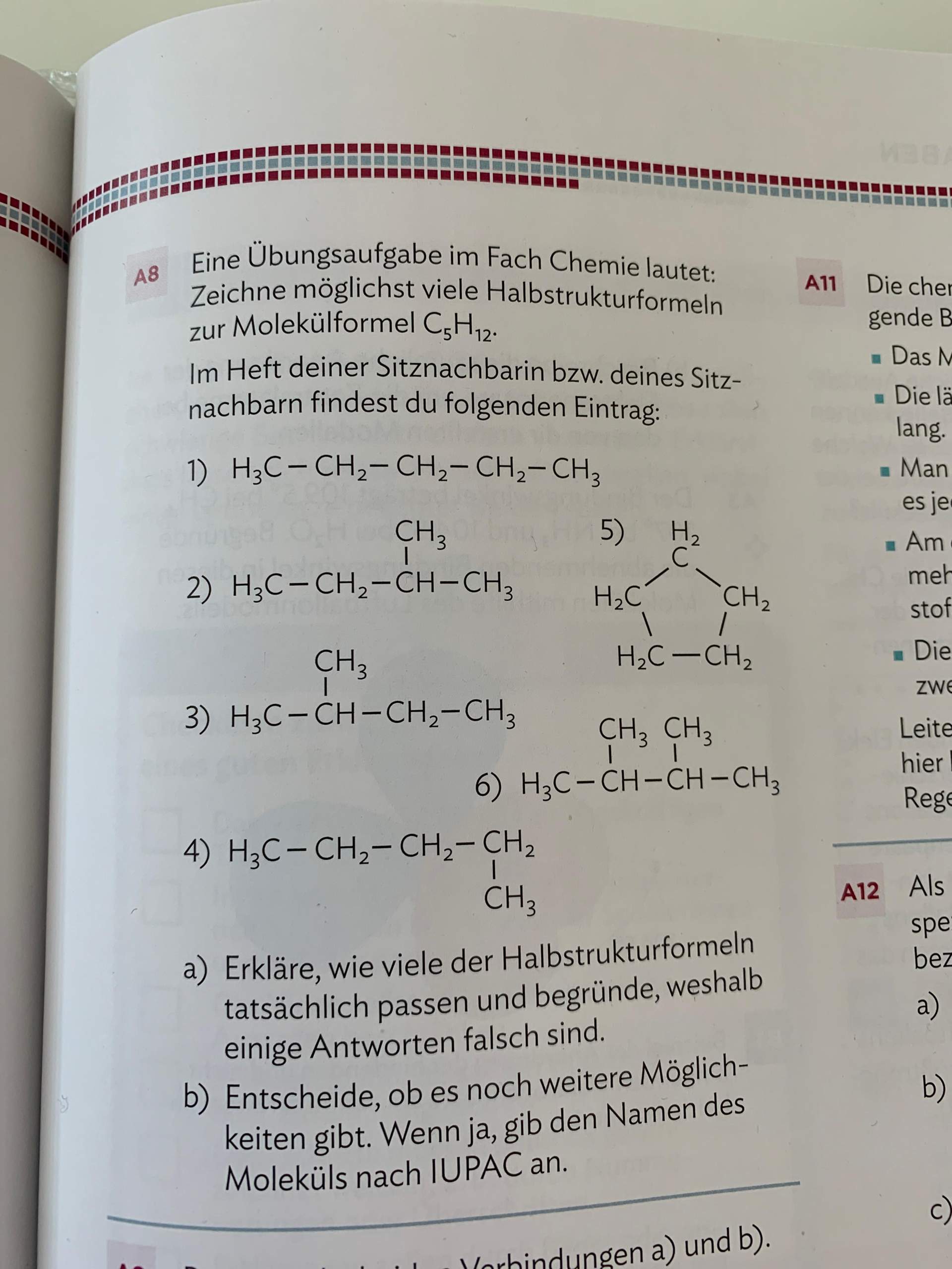 Isomere C5H10? (Chemie)