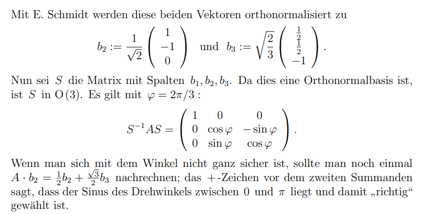 Isometrienormalform? (Mathematik, Mathematiker, lineare Algebra)
