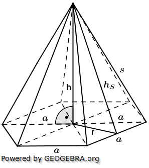 Ist bei einer 6eck Pyramide a=r?