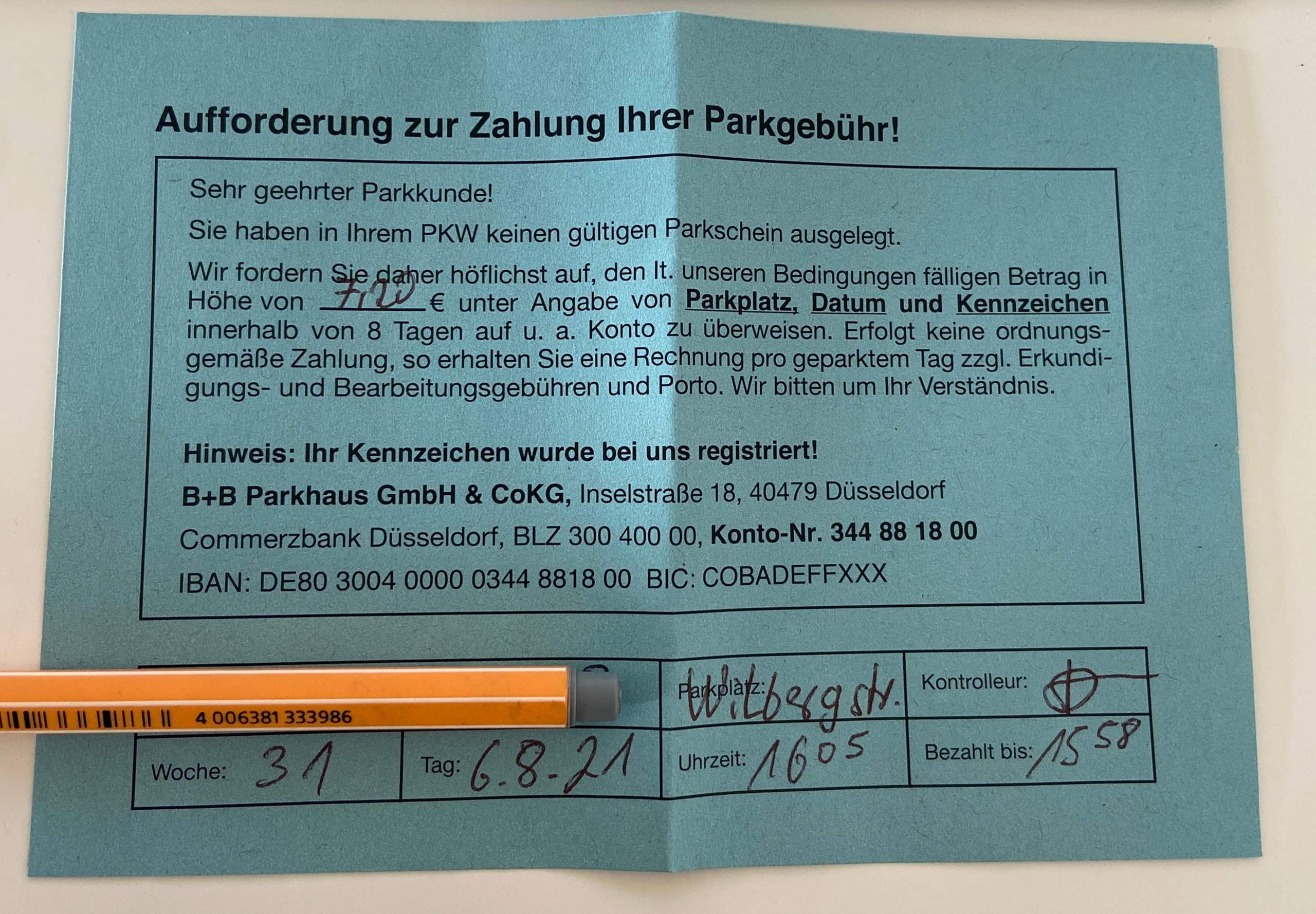 Ist das ein echter Strafzettel? (Ordnungsamt, Falschparken, Knöllchen)