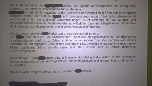 Ist das ein gutes oder eher schlechtes Arbeitszeugnis? (Zwischenzeugnis)