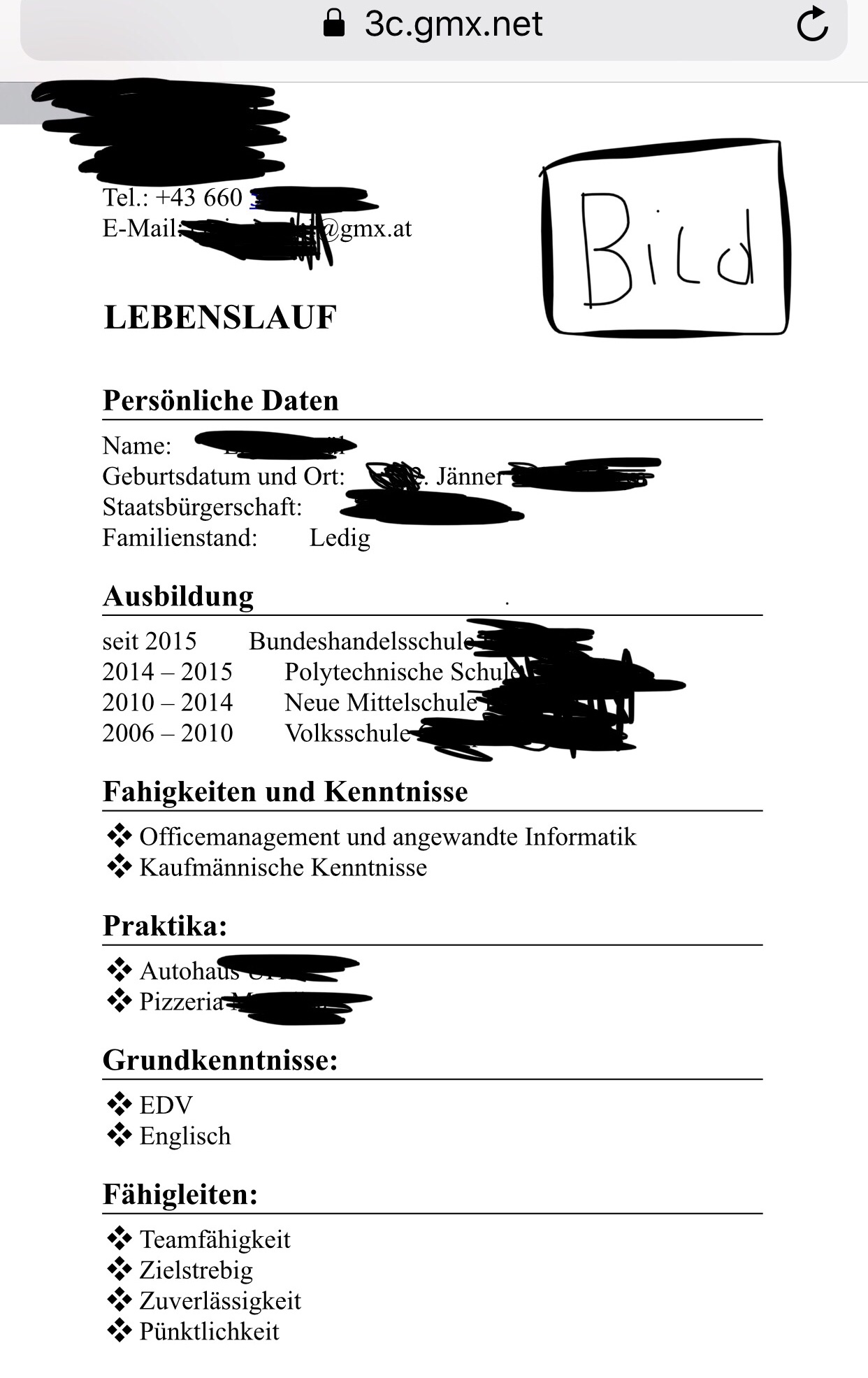 Ist Das Ein Schlechter Lebenslauf Und Konnte Ich Deswegen Ne Absage Bekommen Bewerbung Lehre