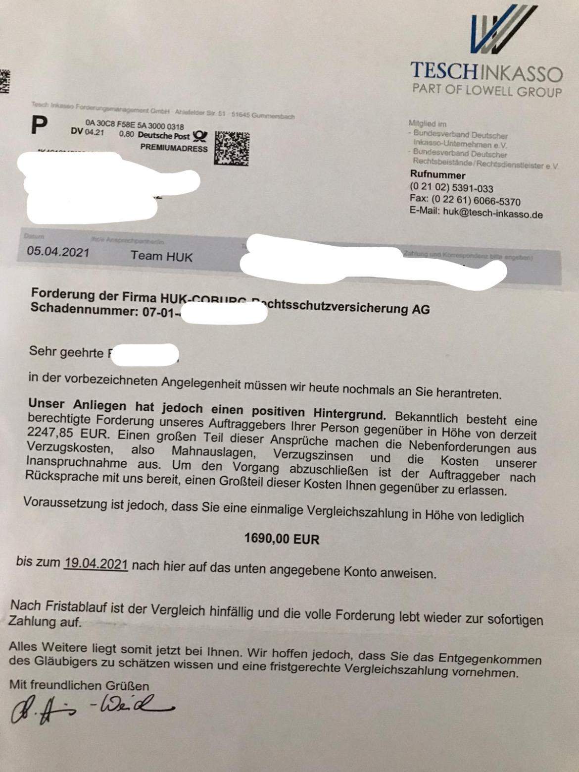 Ist das eine Fake Rechnung/Mahnung? (Recht, Versicherung, Anwalt)