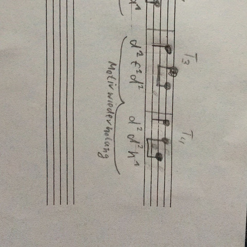 Und hier die 2 Motivwiederholung zu den ersten beiden Takten - (Musik, Noten, takt)