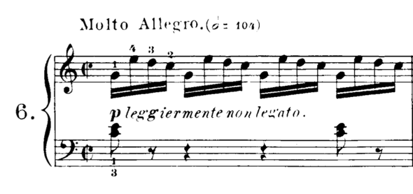 Ist das möglich „non legato“ zu spielen, Czerny Op. 299/6?