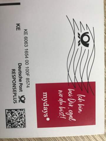 Ist Das Porto Der Postkarte Von Mydays Schon Bezahlt