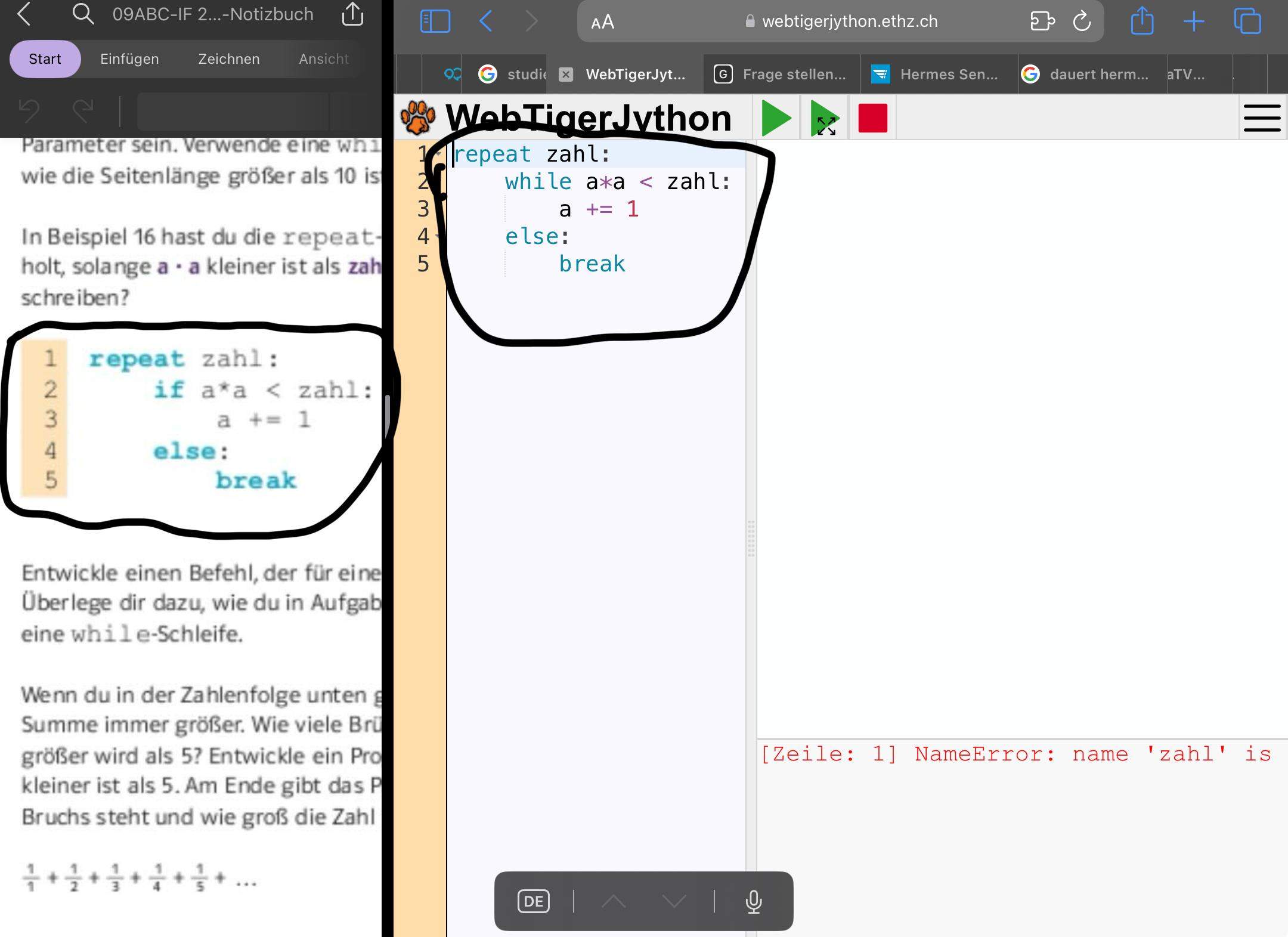Ist das richtig (Informatik)? (Python, Programmiersprache)