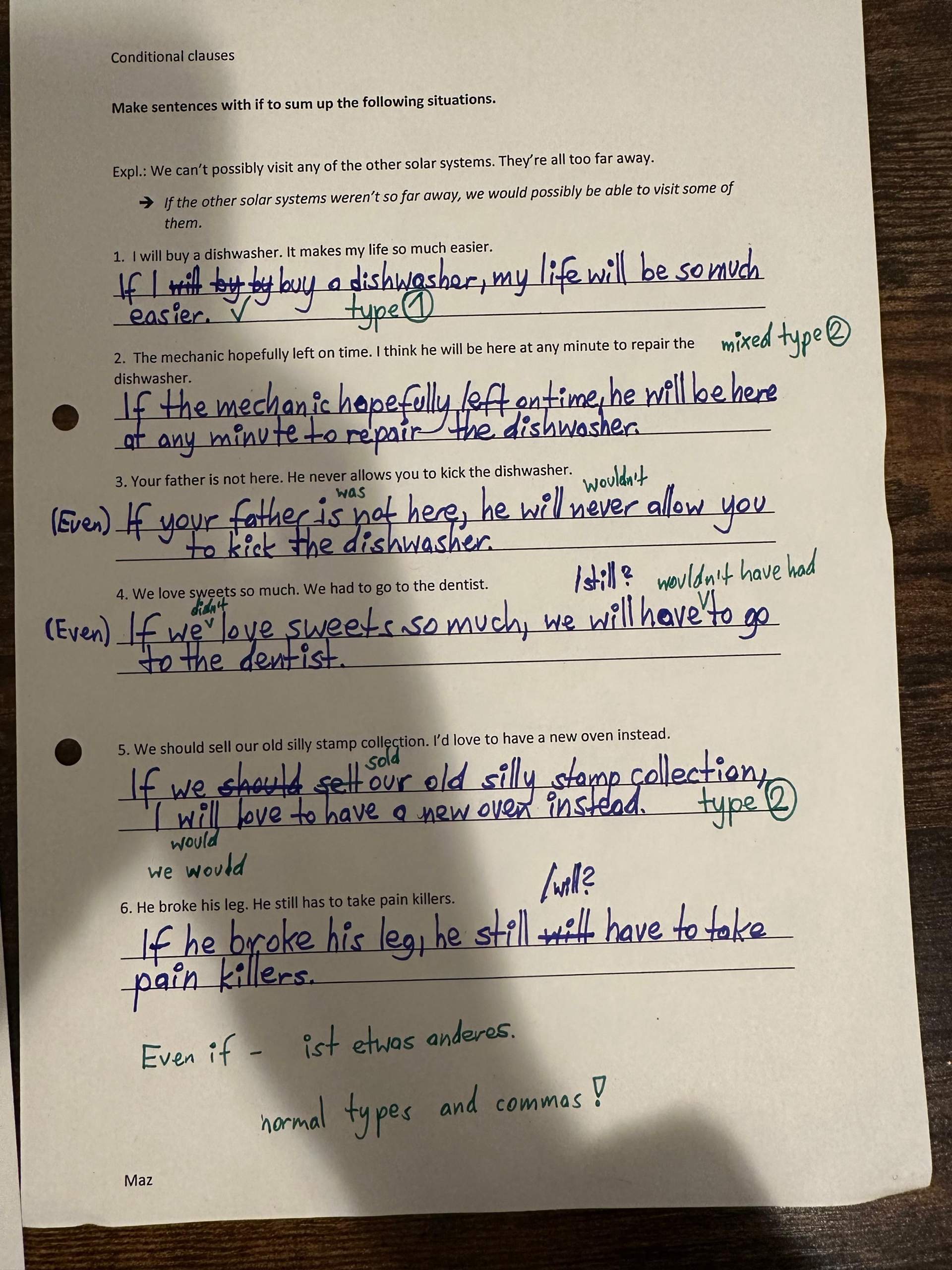 Ist das so richtig Englisch AB mixed bag ifSatz? (Grammatik, Englisch