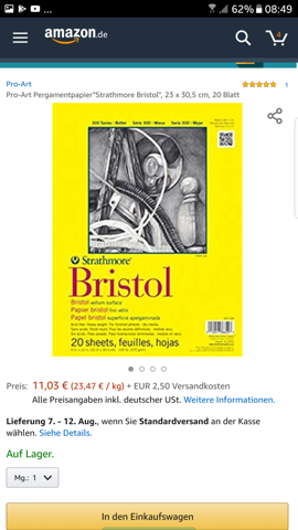 Ist das Strathmore Bristol Paper für Buntstifte geeignet?