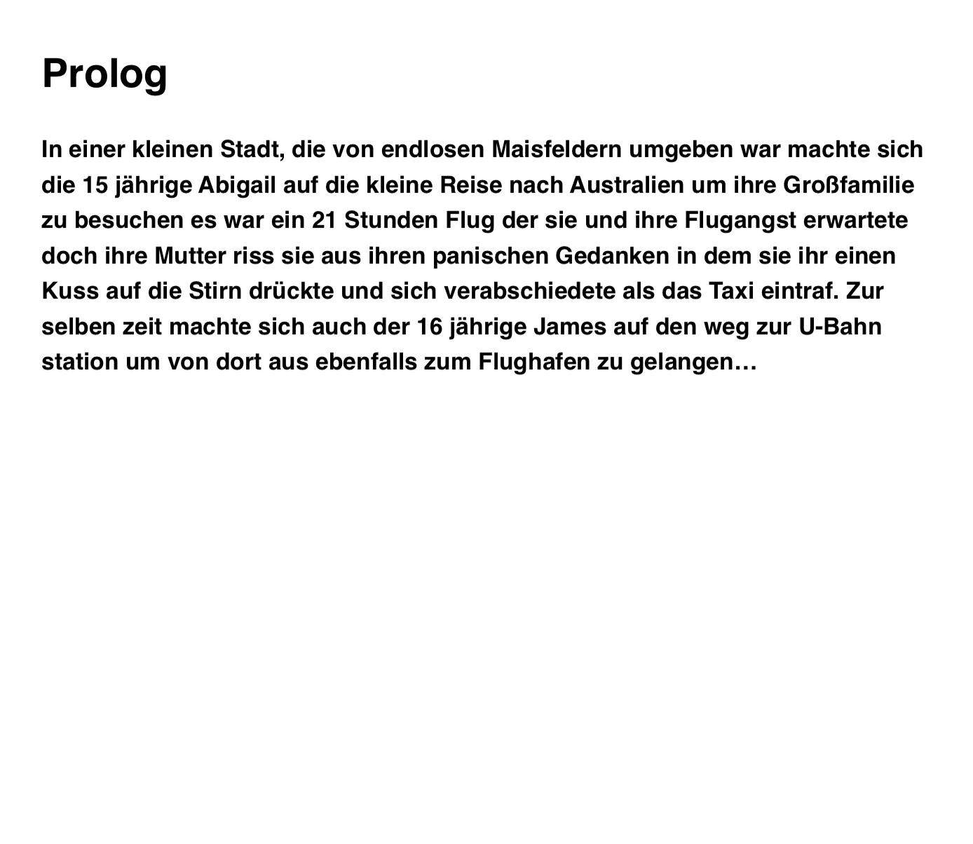 Ist der Prolog gelungen? (Liebe, Buch, lesen)