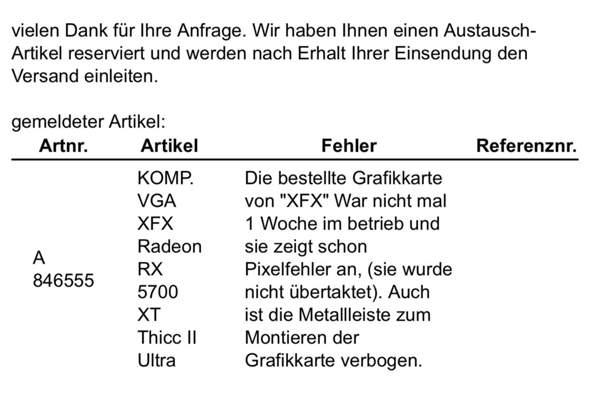 Ist Der Umtausch Schon Sicher Oder Wird Noch Der Artikel Uberpruft Computer Garantie