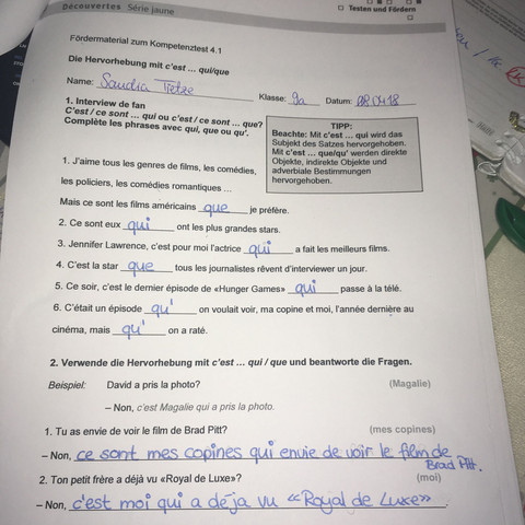 Hausaufgaben  - (Schule, Hausaufgaben, Französisch)