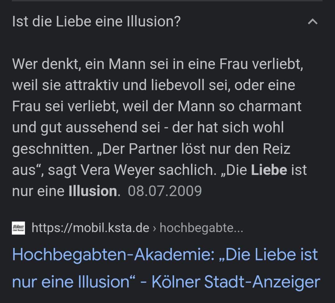 Ist die Liebe nur eine Illusion? (Menschen)