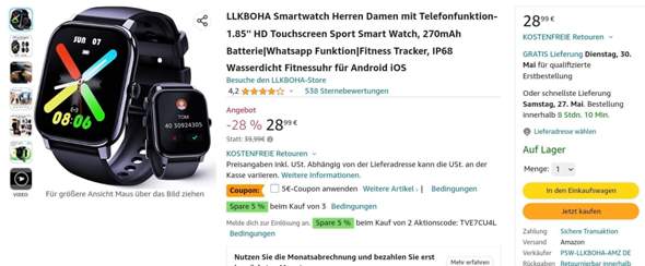 Ist die LLKBOHA Smartwatch gut?