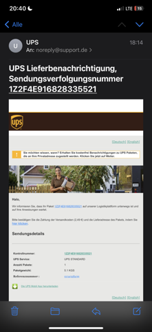 Ist die UPS Mail echt?