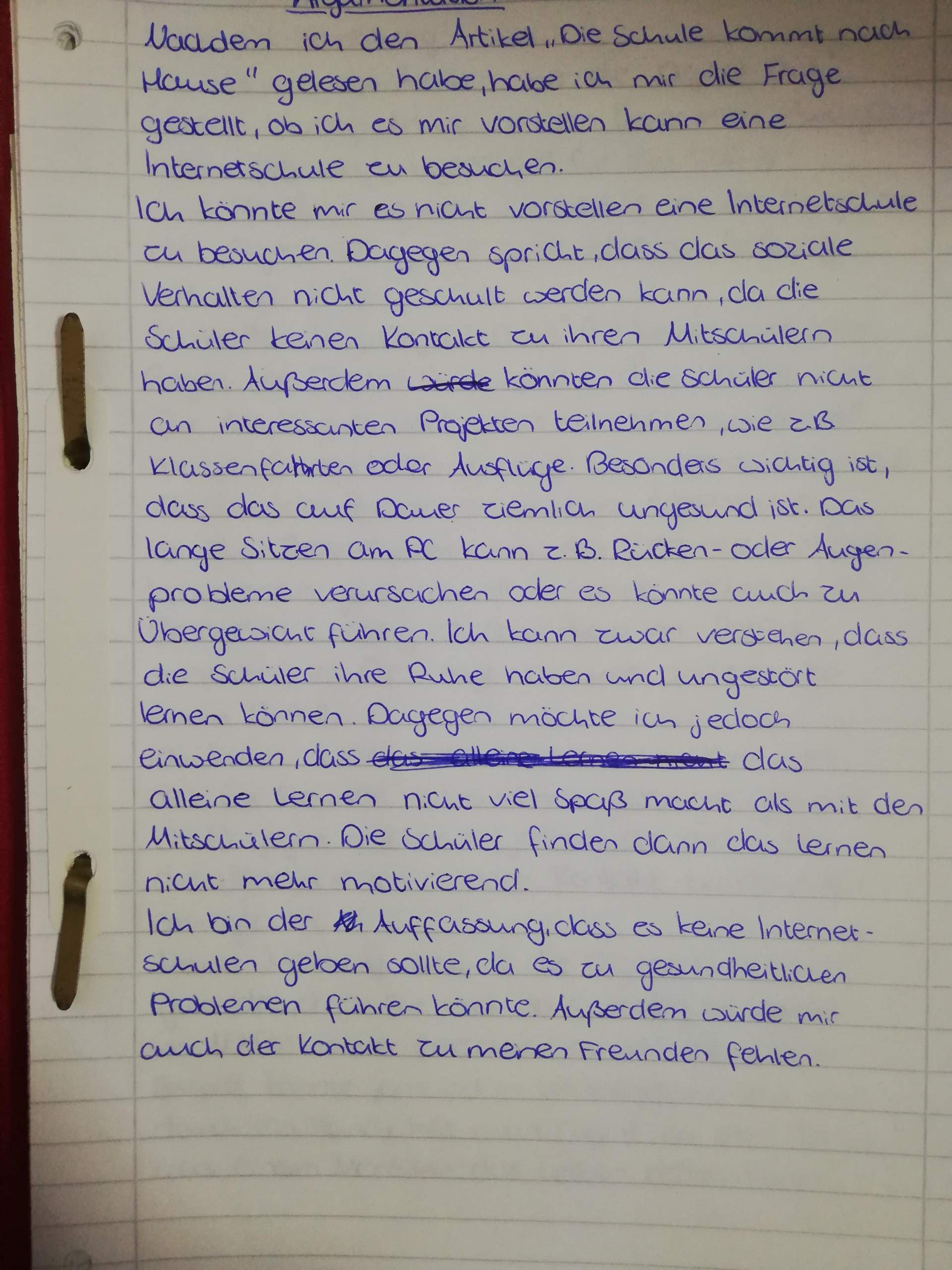 Ist diese Argumentation gut?h? (Schule, Deutsch, Gymnasium)