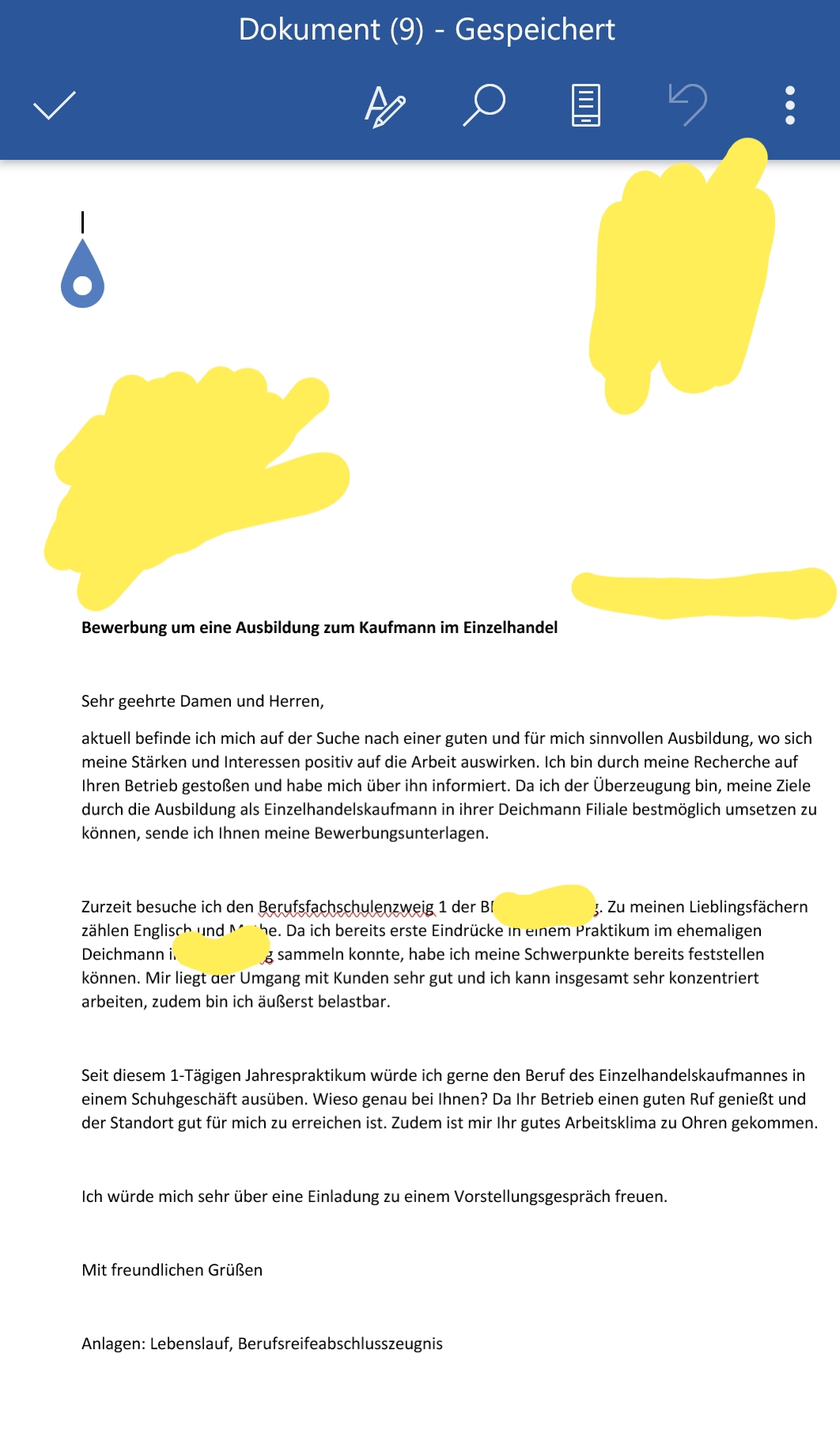 Ist Diese Bewerbung Fur Eine Ausbildung Bei Deichmann Gelungen Ausbildung Und Studium