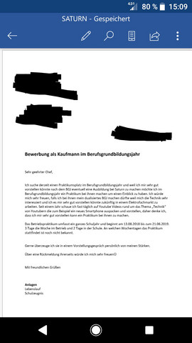 Ist Diese Bgj Bewerbung Fur Saturn Gut Schule Arbeit Ausbildung Und Studium