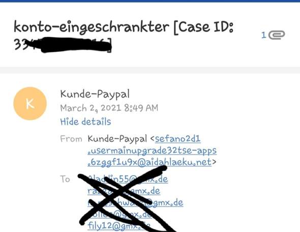 Ist diese Email von Paypal Fake?