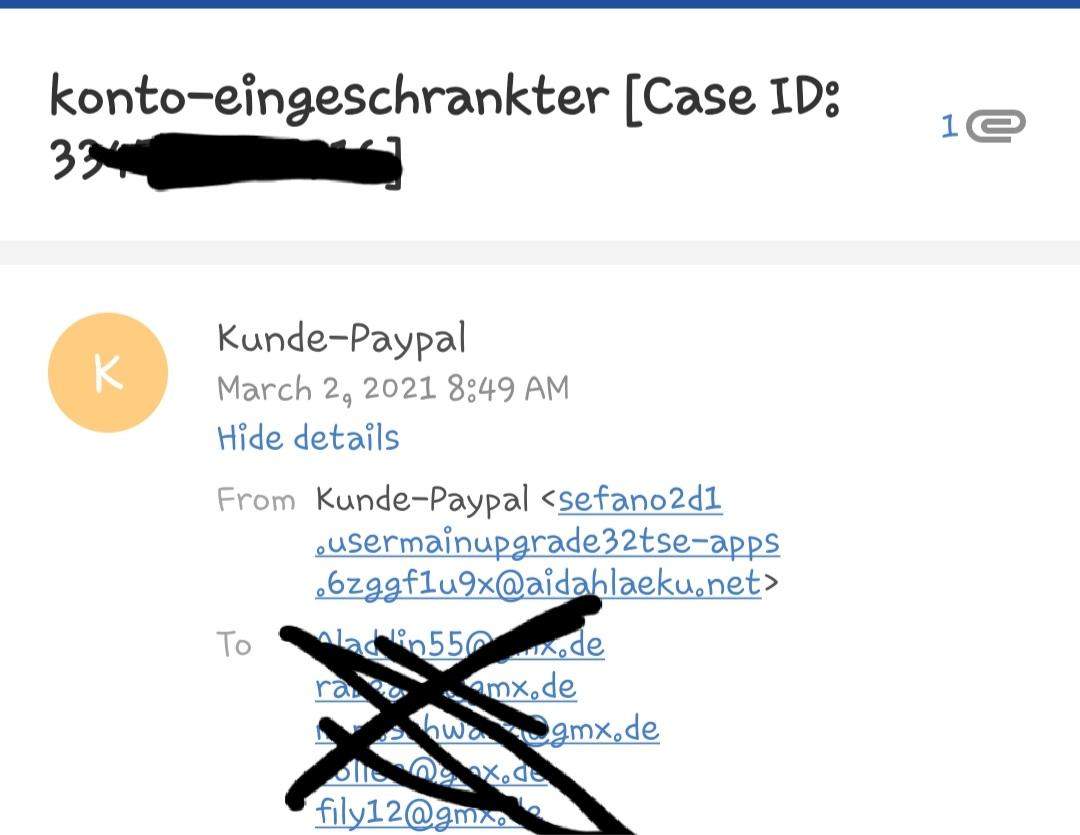 Ist diese Email von Paypal Fake? Geld)