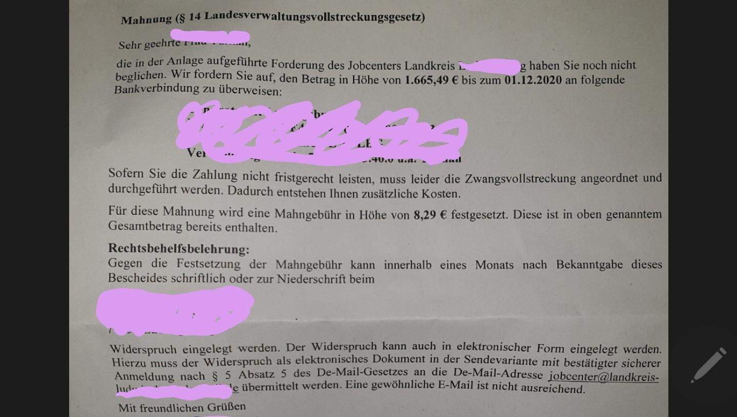 Ist diese Forderung/Mahnung rechtswirksam, oder verjährt (jobcenter)? (Recht, Verjährung, bescheid) Ist diese Forderung/Mahnung rechtswirksam, oder verjährt (jobcenter)? (Recht, Verjährung, bescheid)