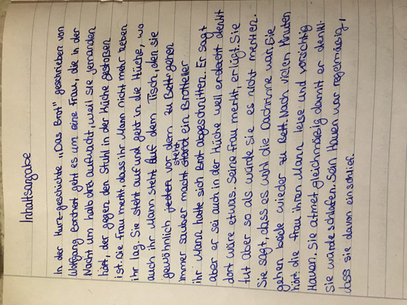 Ist Diese Inhaltsangabe Gut Kann Man Sie Vorlesen Schule Deutsch Tipps