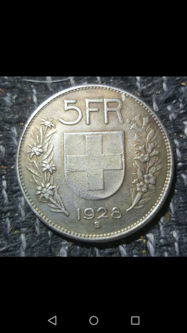 5 chf - (Geld, Schweiz, Münzen)