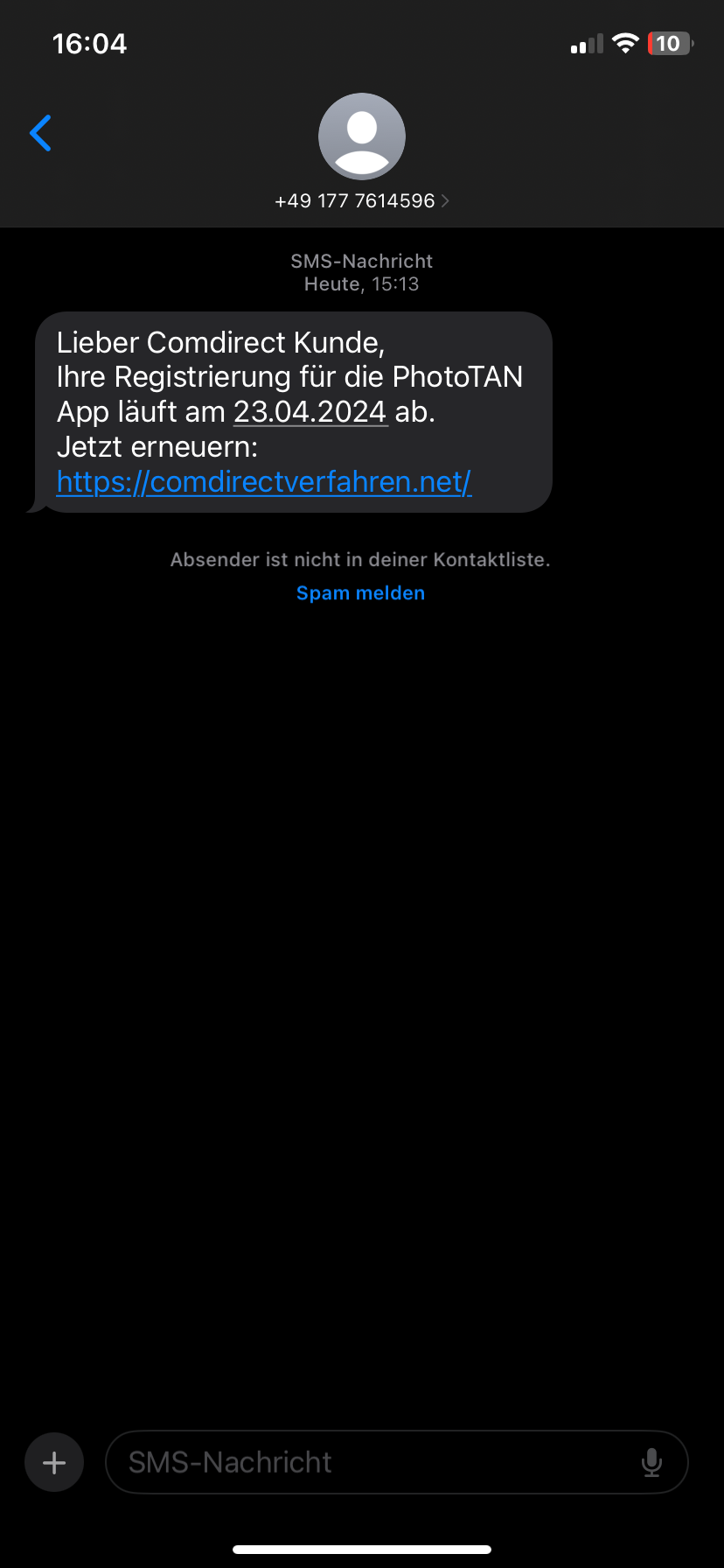 comdirect sms bekommen phototan